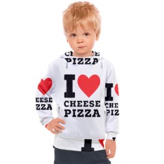 I Love Cheese Pizza Kids  Hooded Pullover by ilovewhateva