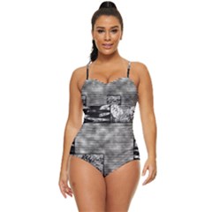 Background Pattern Geometric Design Retro Full Coverage Swimsuit