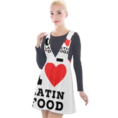 I Love Latin Food Plunge Pinafore Velour Dress by ilovewhateva