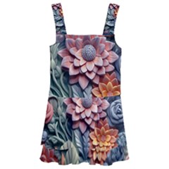 3d Flower Bloom Embossed Pattern Kids  Layered Skirt Swimsuit by Vaneshop