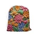 Flower Bloom Embossed Pattern Drawstring Pouch (XL) View2