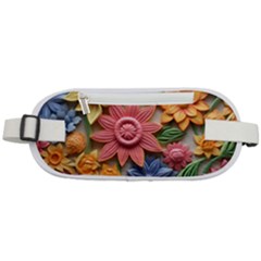 Flower Bloom Embossed Pattern Rounded Waist Pouch by Vaneshop