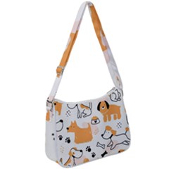 Seamless Pattern Of Cute Dog Puppy Cartoon Funny And Happy Zip Up Shoulder Bag by Wav3s