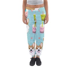 Welsh Corgi Boba Tea Bubble Cute Kawaii Dog Breed Women s Jogger Sweatpants by Wav3s