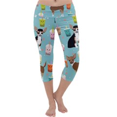 Chihuahua Bubble Kawaii Boba Tea Cute Dog Capri Yoga Leggings by Wav3s