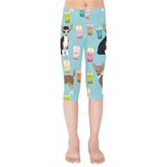 Chihuahua Bubble Kawaii Boba Tea Cute Dog Kids  Capri Leggings  by Wav3s