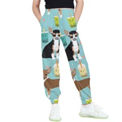 Chihuahua Bubble Kawaii Boba Tea Cute Dog Kids  Elastic Waist Pants by Wav3s