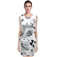 Panda Floating In Space And Star Classic Sleeveless Midi Dress by Wav3s