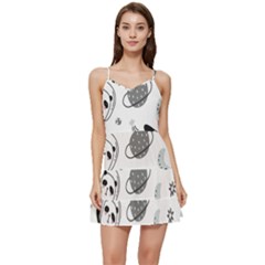 Panda Floating In Space And Star Short Frill Dress by Wav3s