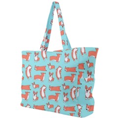 Corgis On Teal Simple Shoulder Bag by Wav3s