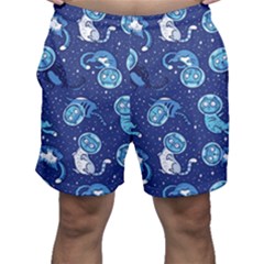 Cat Spacesuit Space Suit Astronaut Pattern Men s Shorts by Wav3s