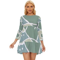 Mazipoodles In The Frame - Balanced Meal 31 Long Sleeve Babydoll Dress by Mazipoodles