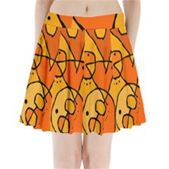 Mazipoodles In The Frame - Orange Pleated Mini Skirt by Mazipoodles