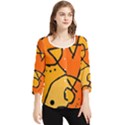 Mazipoodles In The Frame - Orange Chiffon Quarter Sleeve Blouse View1