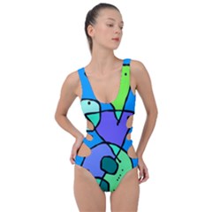 Mazipoodles In The Frame - Balanced Meal 5 Side Cut Out Swimsuit by Mazipoodles