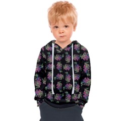 Midnight Noir Garden Chic Pattern Kids  Overhead Hoodie by dflcprintsclothing