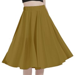 Mode Beige	 - 	a-line Full Circle Midi Skirt With Pocket by ColorfulWomensWear