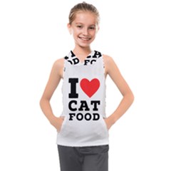 I Love Cat Food Kids  Sleeveless Hoodie by ilovewhateva