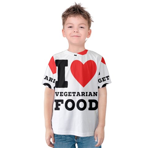 I Love Vegetarian Food Kids  Cotton Tee by ilovewhateva