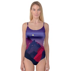 Abstract Landscape Sunrise Mountains Blue Sky Camisole Leotard  by Grandong