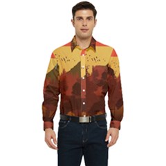 Japan Art Illustration Men s Long Sleeve Pocket Shirt  by Grandong