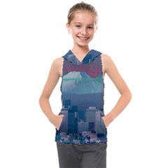 The Sun City Tokyo Japan Volcano Kyscrapers Building Kids  Sleeveless Hoodie