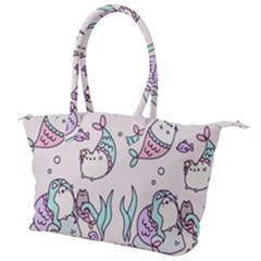 Cartoon Cat Cute Animal Design Drawing Illustration Kawaii Canvas Shoulder Bag by Grandong