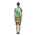 Monkey Tiger Bird Parrot Forest Jungle Style Classic Short Sleeve Midi Dress View2