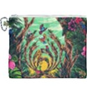 Monkey Tiger Bird Parrot Forest Jungle Style Canvas Cosmetic Bag (XXXL) View1