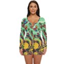 Monkey Tiger Bird Parrot Forest Jungle Style Long Sleeve Boyleg Swimsuit View1