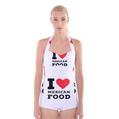 I Love Mexican Food Boyleg Halter Swimsuit  by ilovewhateva