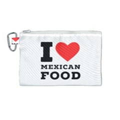 I Love Mexican Food Canvas Cosmetic Bag (medium)