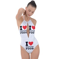 I Love Mexican Food Plunge Cut Halter Swimsuit by ilovewhateva