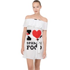 I Love Spanish Food Off Shoulder Chiffon Dress