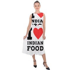 I Love Indian Food Midi Tie-back Chiffon Dress by ilovewhateva