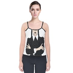 Wednesday Addams Velvet Spaghetti Strap Top by Fundigitalart234