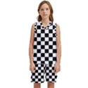 Black White Checker Pattern Checkerboard Kids  Basketball Mesh Set View1