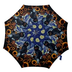 Starry Surreal Psychedelic Astronaut Space Hook Handle Umbrellas (medium)