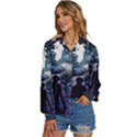 Horror Psychedelic Art Women s Long Sleeve Button Up Shirt View2