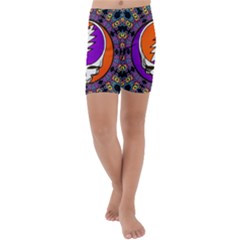 Gratefuldead Grateful Dead Pattern Kids  Lightweight Velour Capri Yoga Leggings by Cowasu