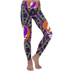 Gratefuldead Grateful Dead Pattern Kids  Lightweight Velour Classic Yoga Leggings by Cowasu