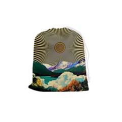 Surreal Art Psychadelic Mountain Drawstring Pouch (medium) by Cowasu