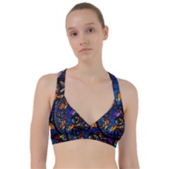 The Game Monster Stained Glass Sweetheart Sports Bra by Cowasu