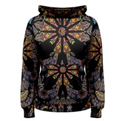 Skull Death Mosaic Artwork Stained Glass Women s Pullover Hoodie by Cowasu