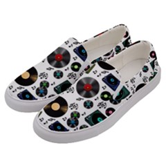 Records Vinyl Seamless Background Men s Canvas Slip Ons by Bangk1t