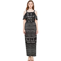 Psychedelic Art Freedom Is A State Of Mind Trippy Quotes Draped Sleeveless Chiffon Jumpsuit by Bangk1t