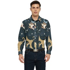 Space Theme Art Pattern Design Wallpaper Men s Long Sleeve  Shirt