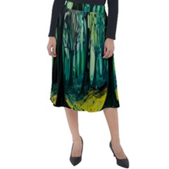 Ai Generated Trees Forest Mystical Forest Nature Art Classic Velour Midi Skirt  by Ndabl3x