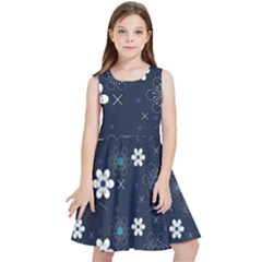 Flowers Pattern Pattern Flower Texture Kids  Skater Dress by Ndabl3x