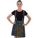 Circuit Hexagonal Geometric Pattern Background Pattern Velvet Suspender Skater Skirt View1